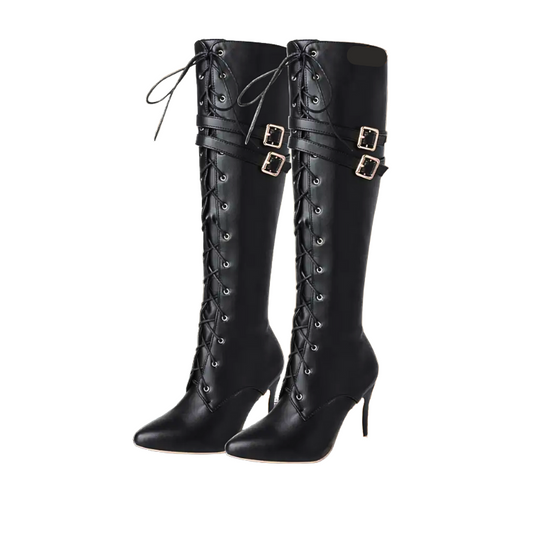 Sophia | Knee-High Lace-Up Boots