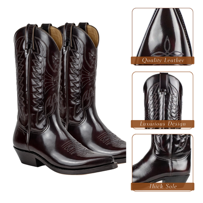 Christoffer | High Heel Pointed Toe Leather Boots