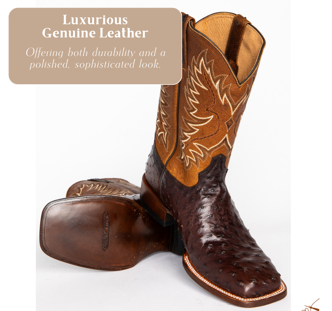 Gustav | Mid-calf Embroidered Leather Boots