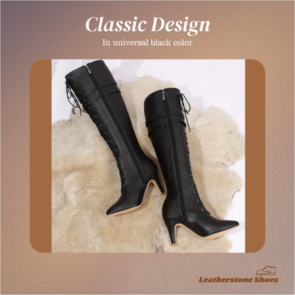 Sophia | Knee-High Lace-Up Boots