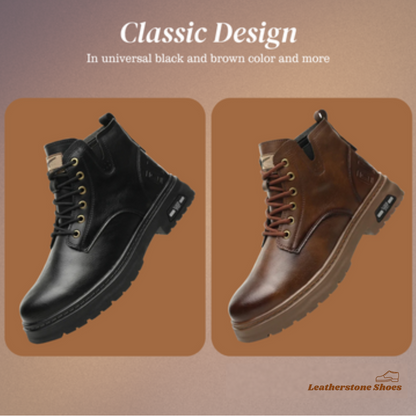 Walter | Cool Lace-Up Boots With Side Zip For Men