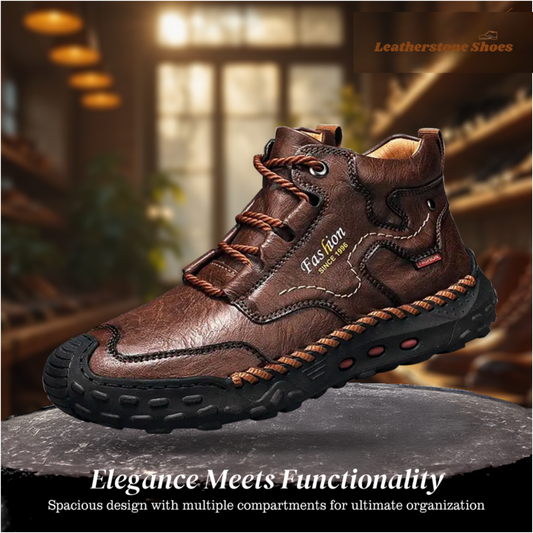 Charles | Orthopedic PU Leather Hiking Shoes