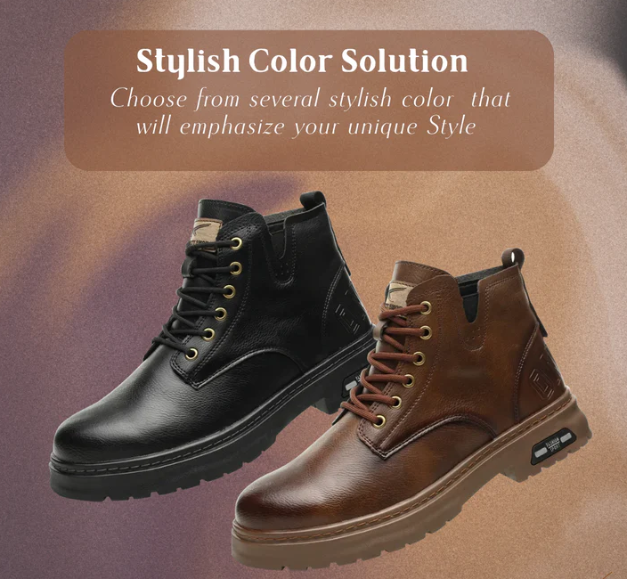Walter | Cool Lace-Up Boots With Side Zip For Men