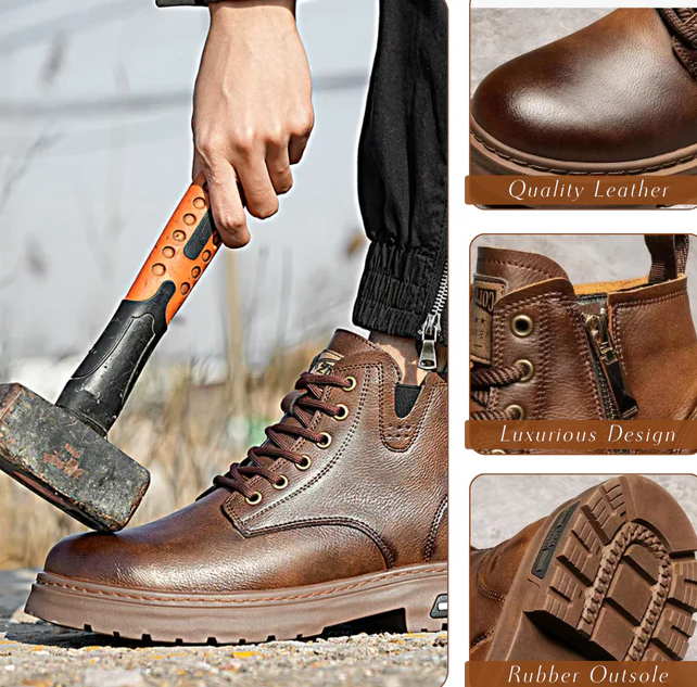 Walter | Cool Lace-Up Boots With Side Zip For Men
