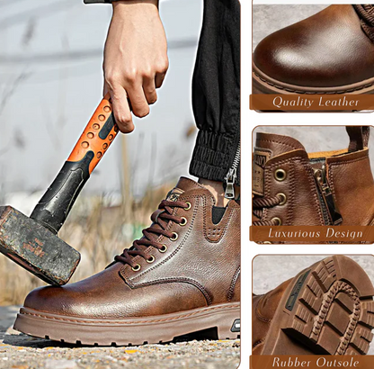 Walter | Cool Lace-Up Boots With Side Zip For Men