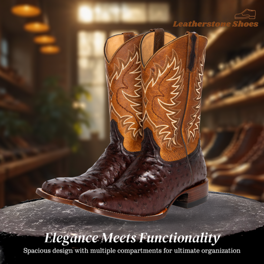 Gustav | Mid-calf Embroidered Leather Boots